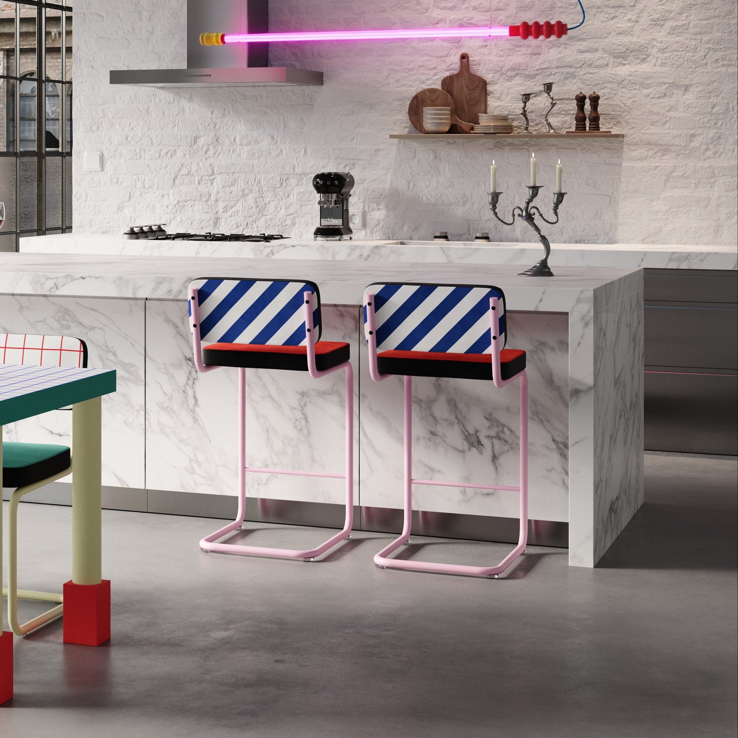 SUPERSTOOL BLUE STRIPES