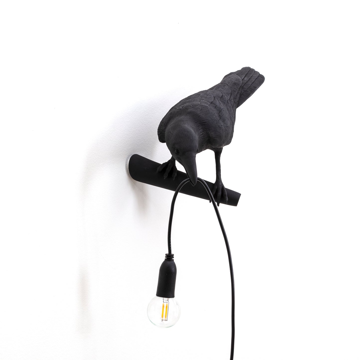 Bird Lamp Black Looking Left