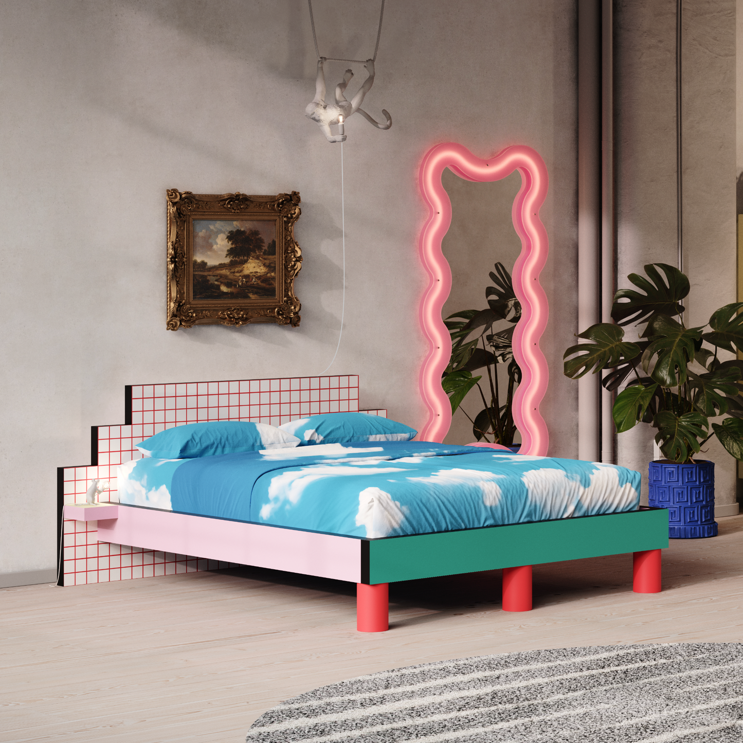 SUPERBED RED GRID