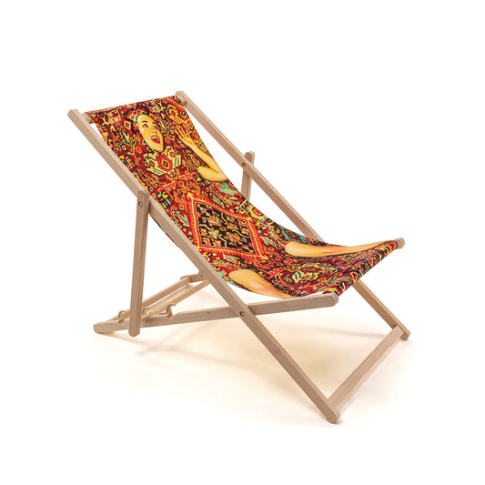 Deck Chair Lady On Carpet