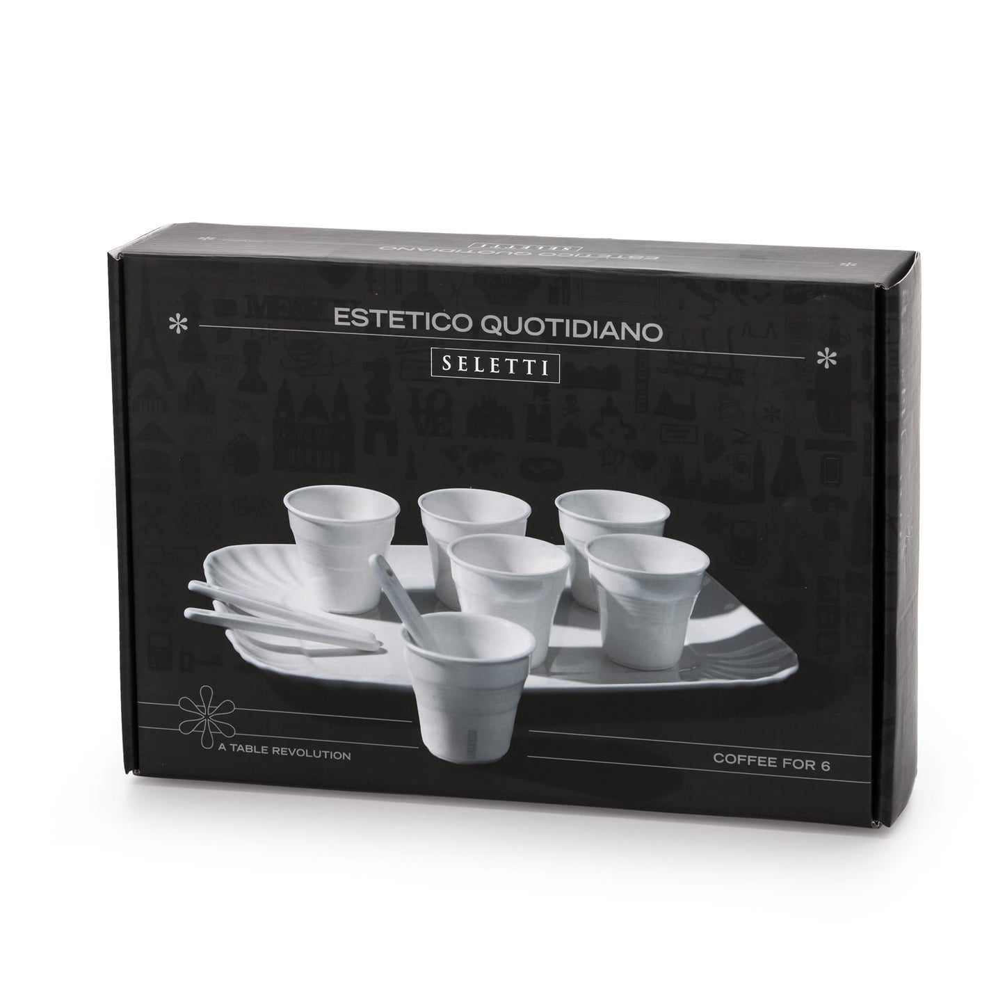 Estetico Quotidiano Coffee set of 6 Cups + 1 Tray