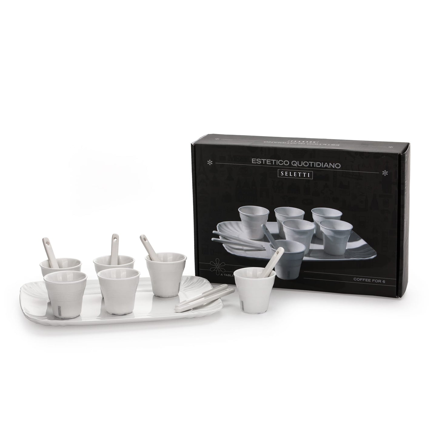 Estetico Quotidiano Coffee set of 6 Cups + 1 Tray