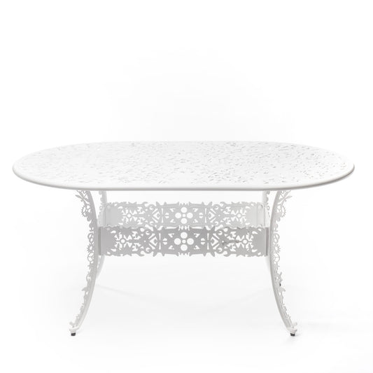 Industry Collection ALUMINIUM OVAL TABLE - WHITE