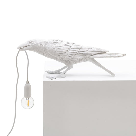 Bird Lamp White Playing OUTDOOR