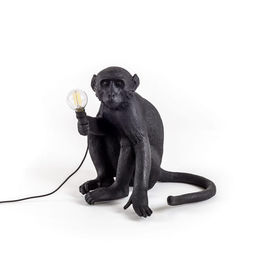 The Monkey Lamp Black Sitting Version